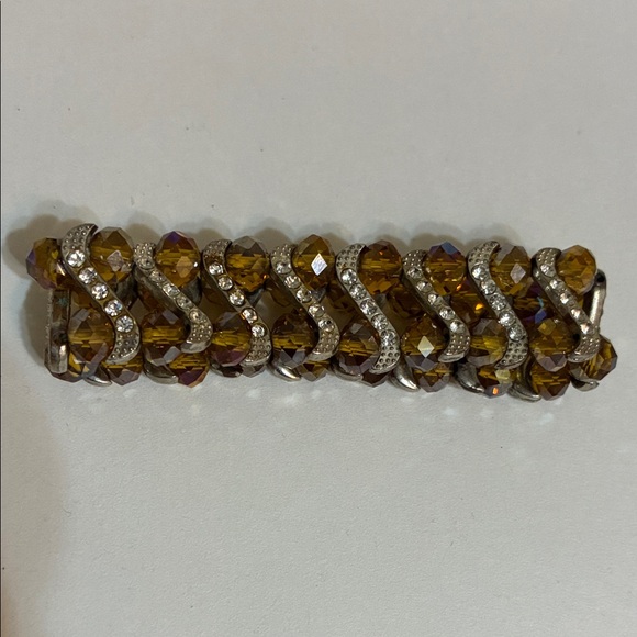 Set of 2 Vintage Crystal Bead stretch bracelets - Picture 4 of 8